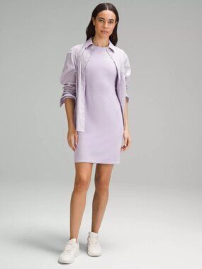 Lululemon Ribbed Softstreme Slim Fit Tank Dress Lilac Ether